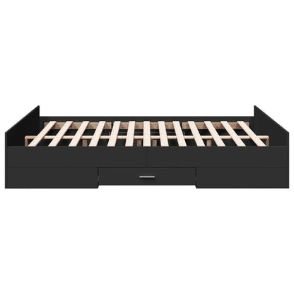 vidaXL Bed Frame | Black | Engineered Wood | King Size | Bed Frame | Rectangular
