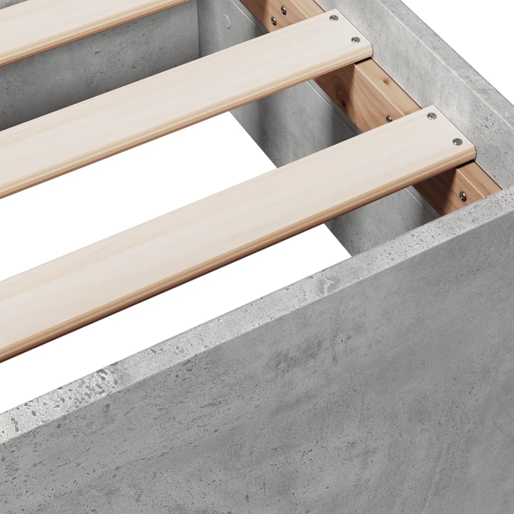 vidaXL Bed Frame with Drawers without Mattress Concrete Grey 150x200 cm King Size