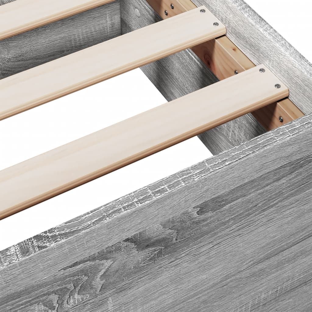 vidaXL Bed Frame with Drawers without Mattress Grey Sonoma 150x200 cm King Size
