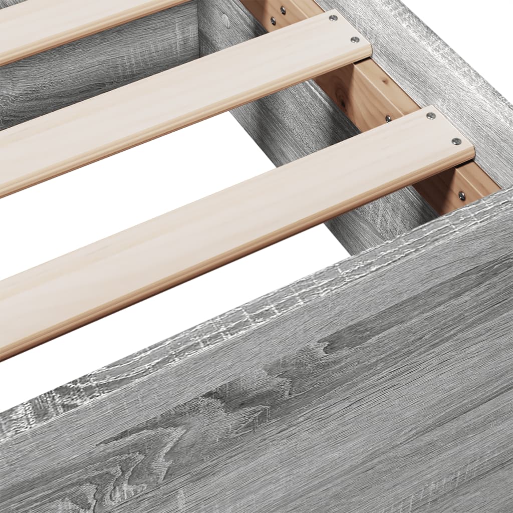 vidaXL Bed Frame with Drawers without Mattress Grey Sonoma 140x200 cm