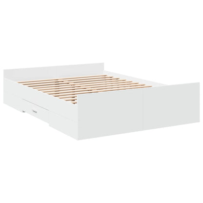 vidaXL Bed Frame with Drawers without Mattress White 120x200 cm