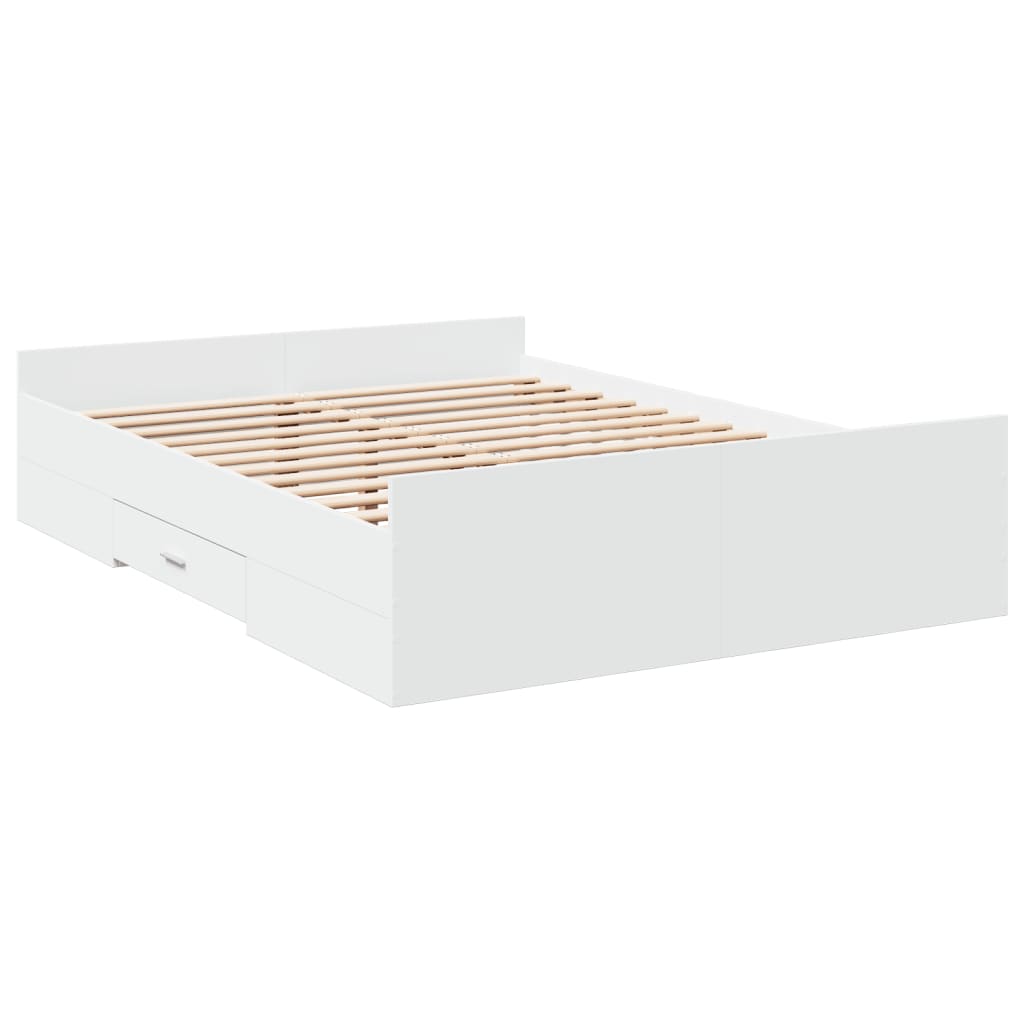 vidaXL Bed Frame with Drawers without Mattress White 120x200 cm