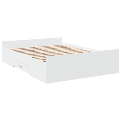 vidaXL Bed Frame with Drawers without Mattress White 120x200 cm