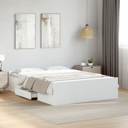 vidaXL Bed Frame with Drawers without Mattress White 120x200 cm