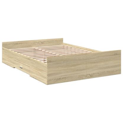 vidaXL Bed Frame | Sonoma Oak | Engineered Wood | Double | Bed Frame