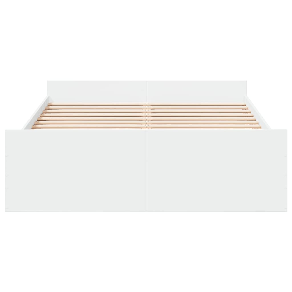 vidaXL Bed Frame with Drawers without Mattress White 140x190 cm