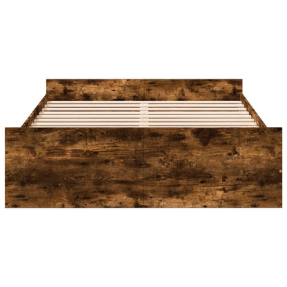 vidaXL Bed Frame with Drawers without Mattress Smoked Oak 140x190 cm
