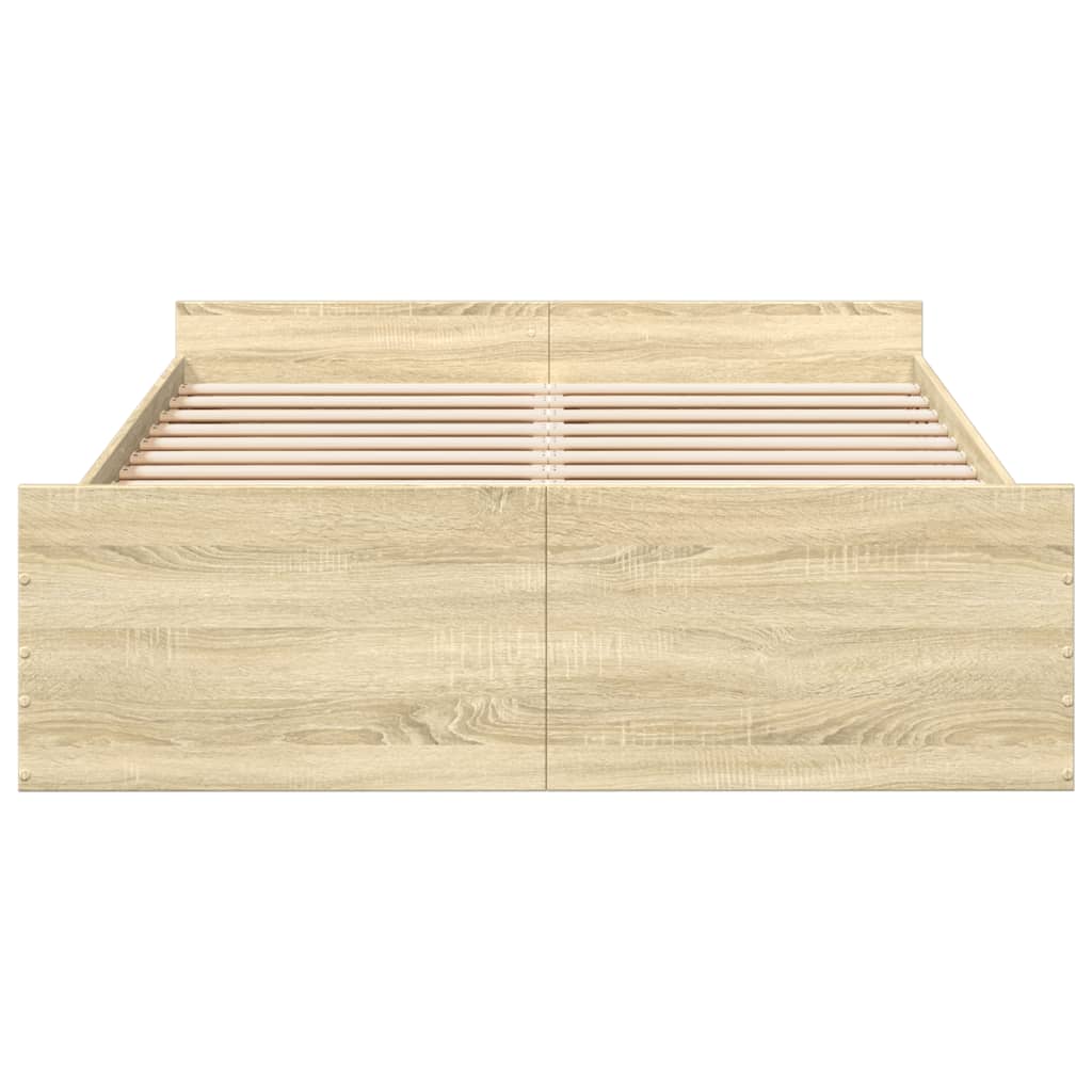 vidaXL Bed Frame with Drawers without Mattress Sonoma Oak 135x190 cm Double