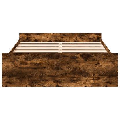 vidaXL Bed Frame with Drawers without Mattress Smoked Oak 120x190 cm Small Double