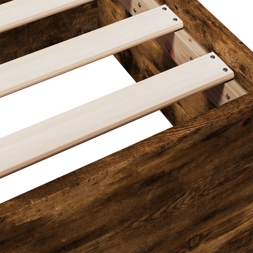 vidaXL Bed Frame with Drawers without Mattress Smoked Oak 120x190 cm Small Double