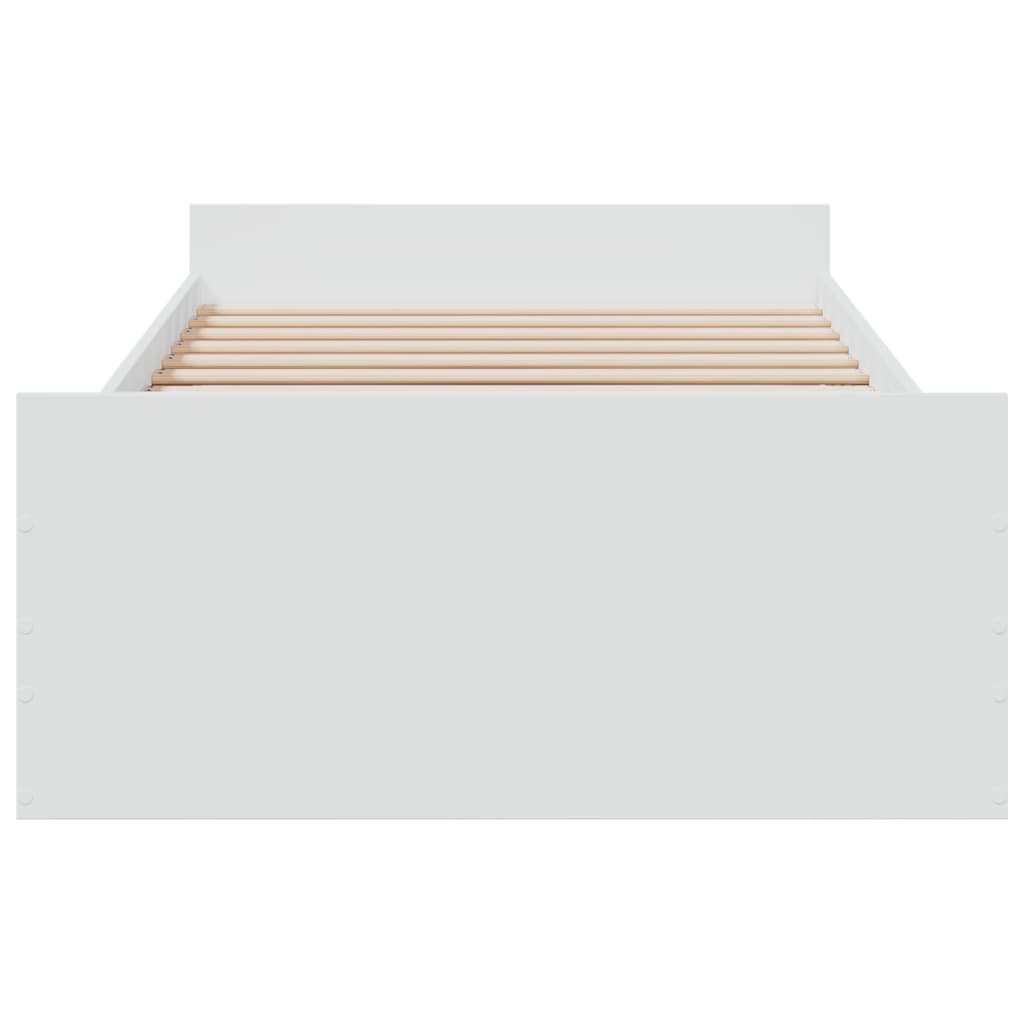 vidaXL Bed Frame with Drawers without Mattress White 100x200 cm