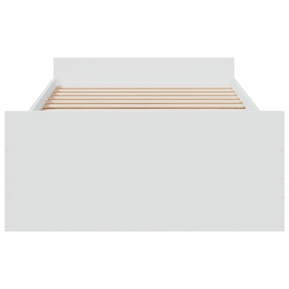 vidaXL Bed Frame with Drawers without Mattress White 100x200 cm