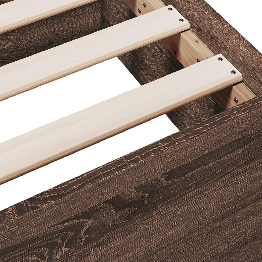 vidaXL Bed Frame | Brown Oak | Engineered Wood | Single | Storage