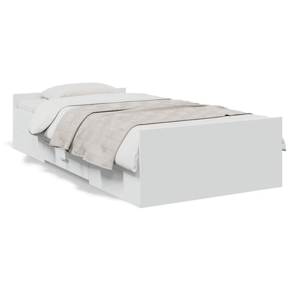 vidaXL Bed Frame with Drawers without Mattress White 90x200 cm