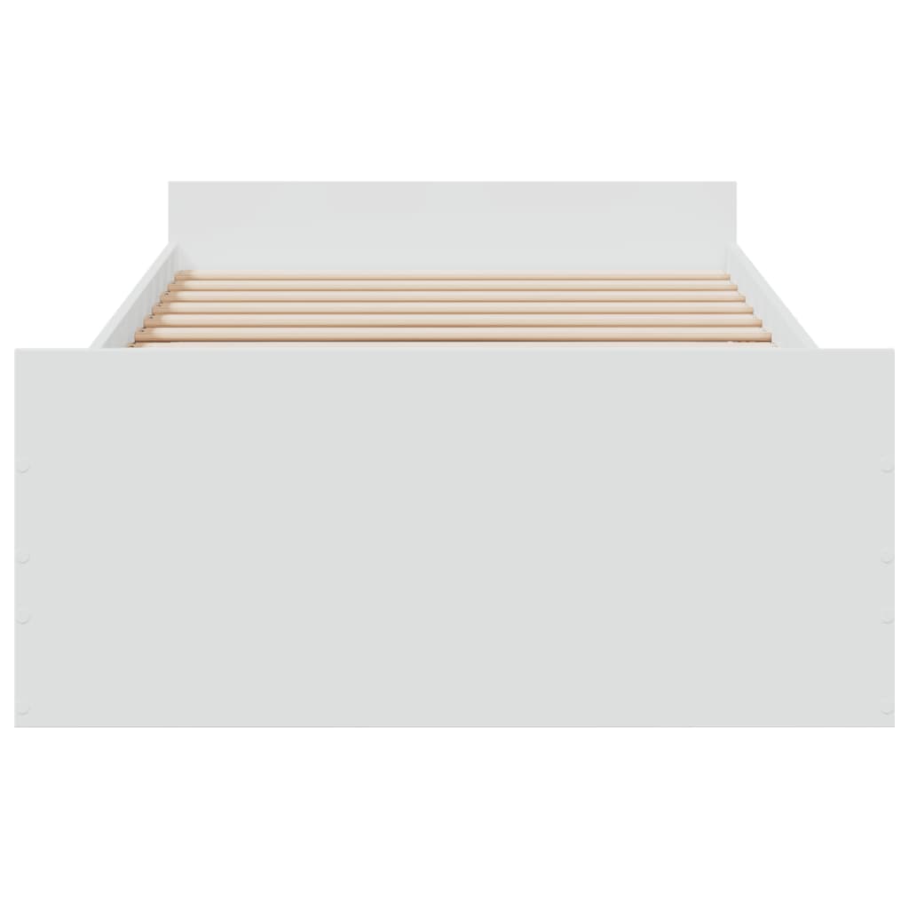 vidaXL Bed Frame with Drawers without Mattress White 90x200 cm