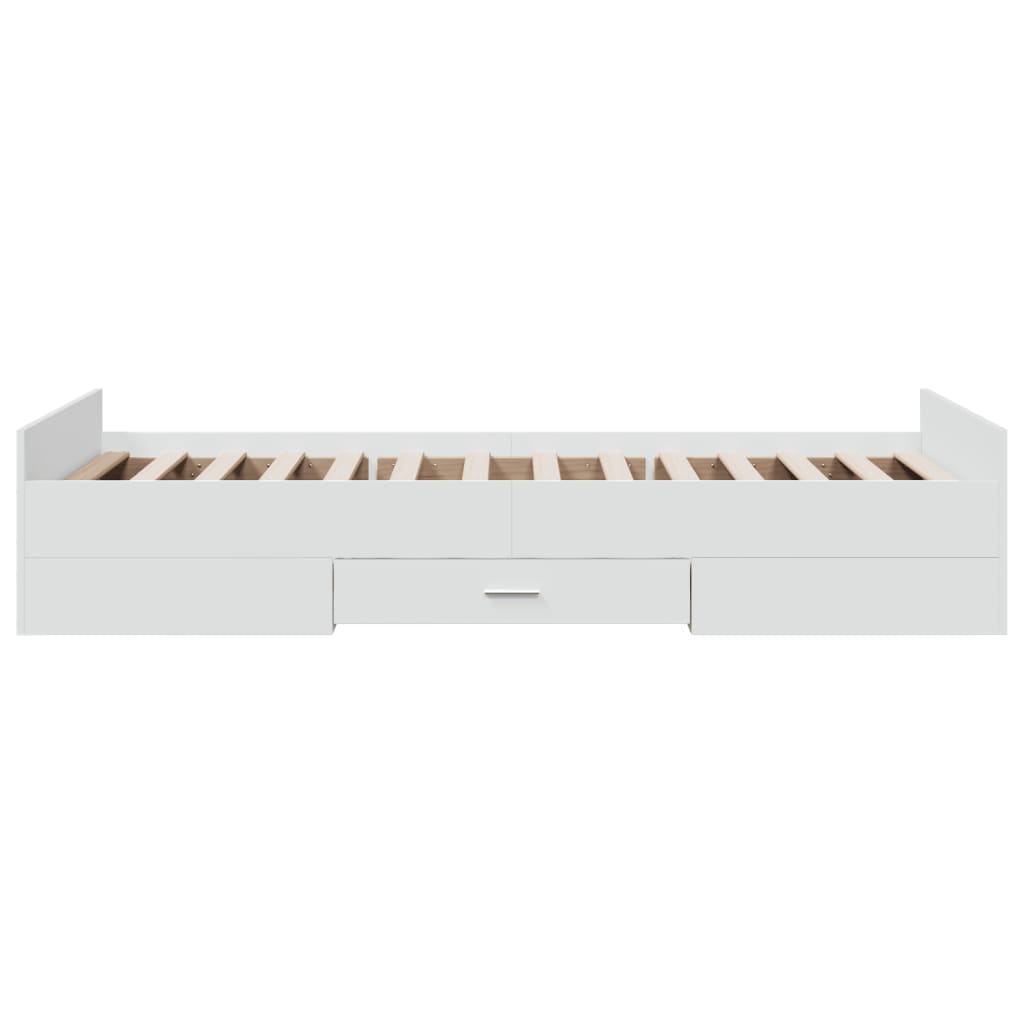 vidaXL Bed Frame with Drawers without Mattress White 90x200 cm