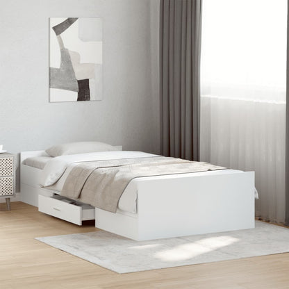 vidaXL Bed Frame with Drawers without Mattress White 90x200 cm