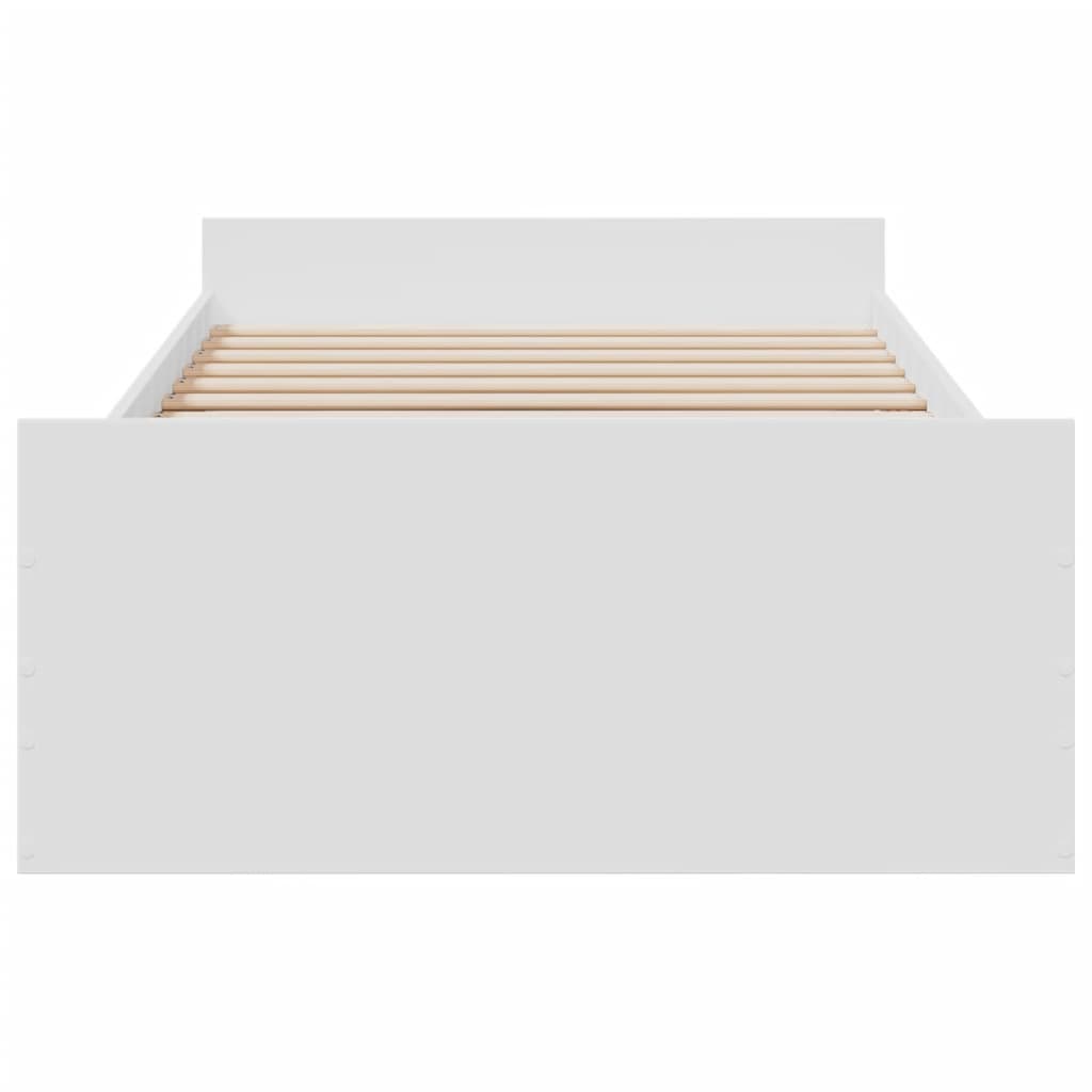 vidaXL Bed Frame with Drawers without Mattress White 90x190 cm Single