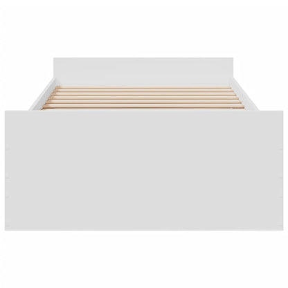 vidaXL Bed Frame with Drawers without Mattress White 90x190 cm Single