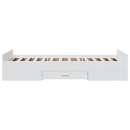 vidaXL Bed Frame with Drawers without Mattress White 90x190 cm Single