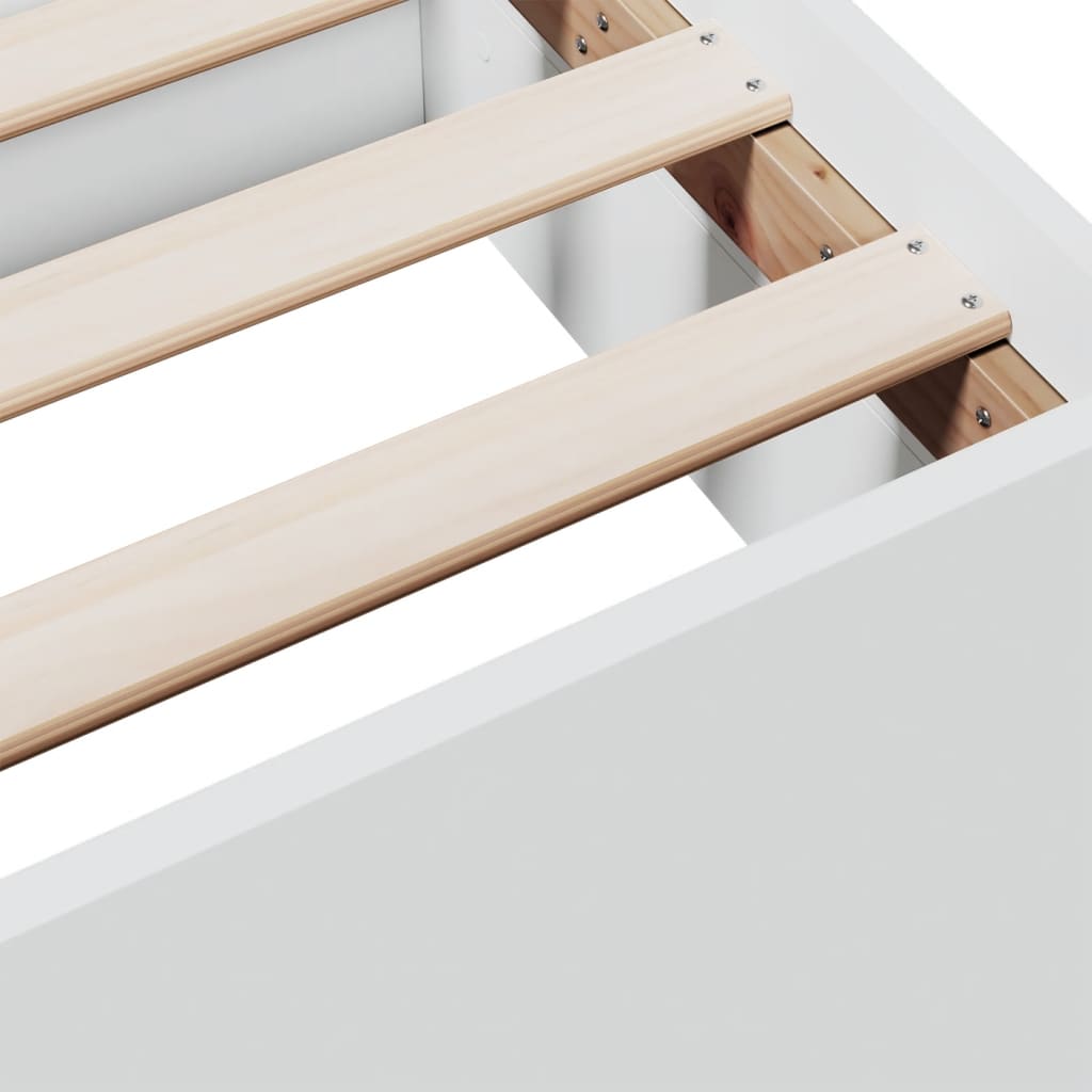 vidaXL Bed Frame with Drawers without Mattress White 90x190 cm Single