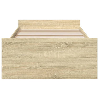 vidaXL Bed Frame with Drawers without Mattress Sonoma Oak 90x190 cm Single