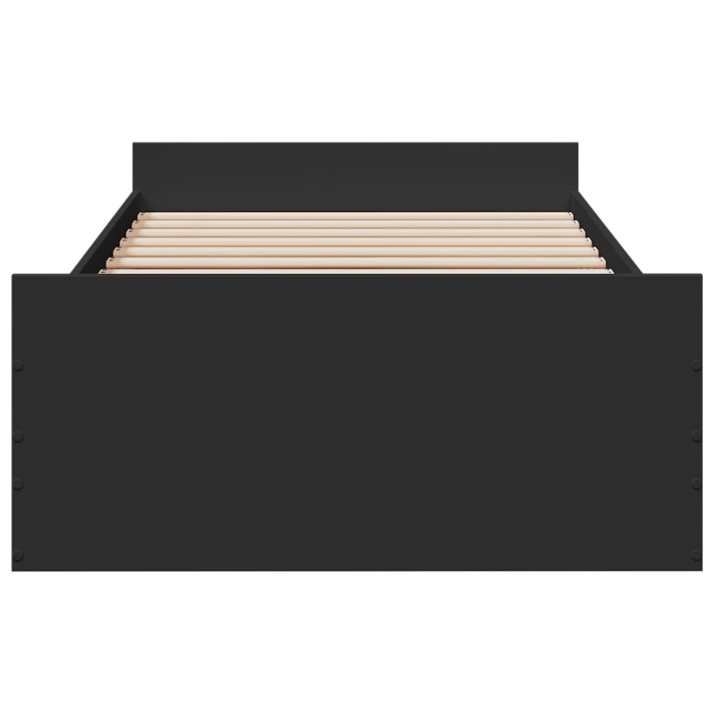 vidaXL Bed Frame | Black | Engineered wood | Small Single | Bed Frame
