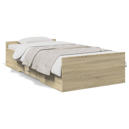 vidaXL Bed Frame | Sonoma oak | Engineered wood | Small Single | Bed Frame