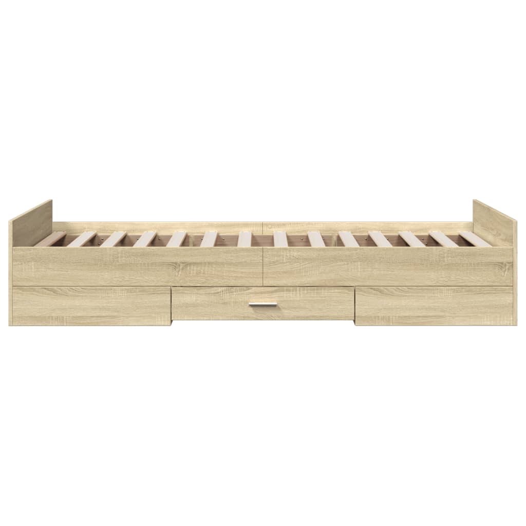 vidaXL Bed Frame | Sonoma oak | Engineered wood | Small Single | Bed Frame