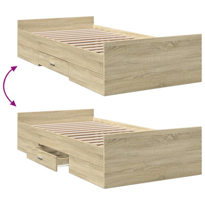 vidaXL Bed Frame | Sonoma oak | Engineered wood | Small Single | Bed Frame
