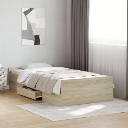 vidaXL Bed Frame | Sonoma oak | Engineered wood | Small Single | Bed Frame