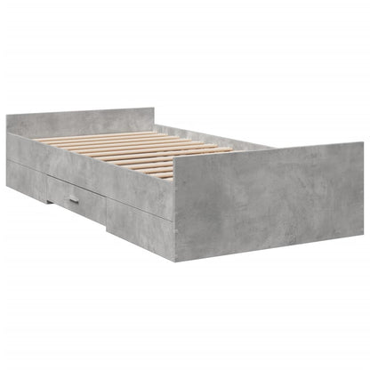 vidaXL Bed Frame | Concrete grey | Engineered wood | Small Single | Bed Frame
