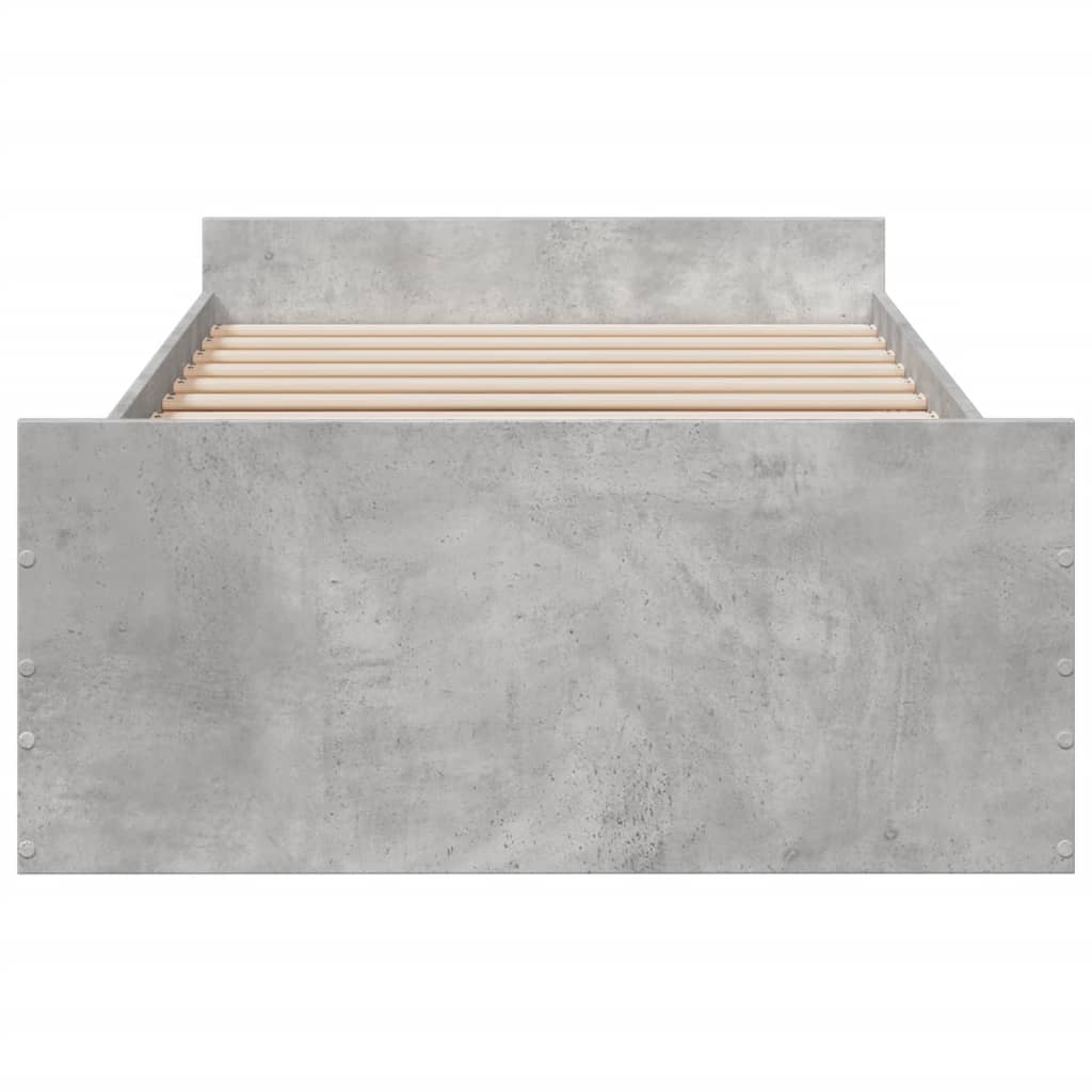 vidaXL Bed Frame | Concrete grey | Engineered wood | Small Single | Bed Frame