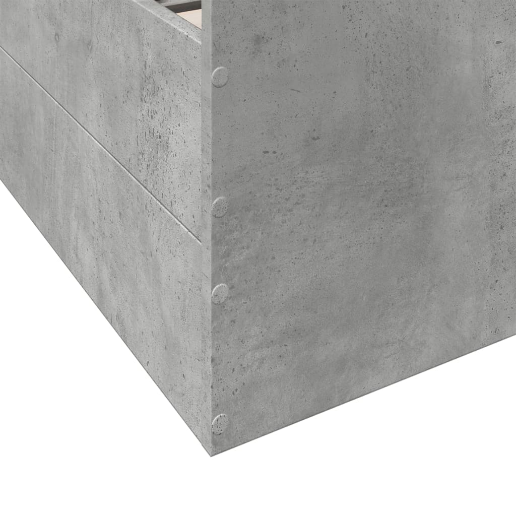 vidaXL Bed Frame | Concrete grey | Engineered wood | Small Single | Bed Frame