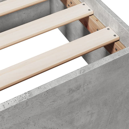 vidaXL Bed Frame | Concrete grey | Engineered wood | Small Single | Bed Frame