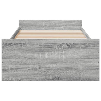 vidaXL Bed Frame | Grey Sonoma | Engineered Wood | 75 x 190 cm Small Single
