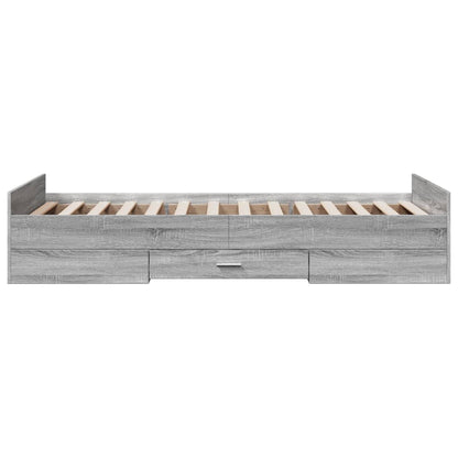 vidaXL Bed Frame | Grey Sonoma | Engineered Wood | 75 x 190 cm Small Single