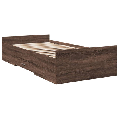 vidaXL Bed Frame | Brown oak | Engineered wood | Small Single | Bed Frame