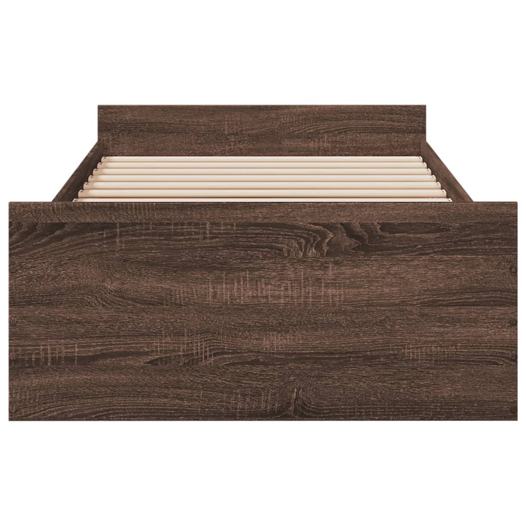 vidaXL Bed Frame | Brown oak | Engineered wood | Small Single | Bed Frame
