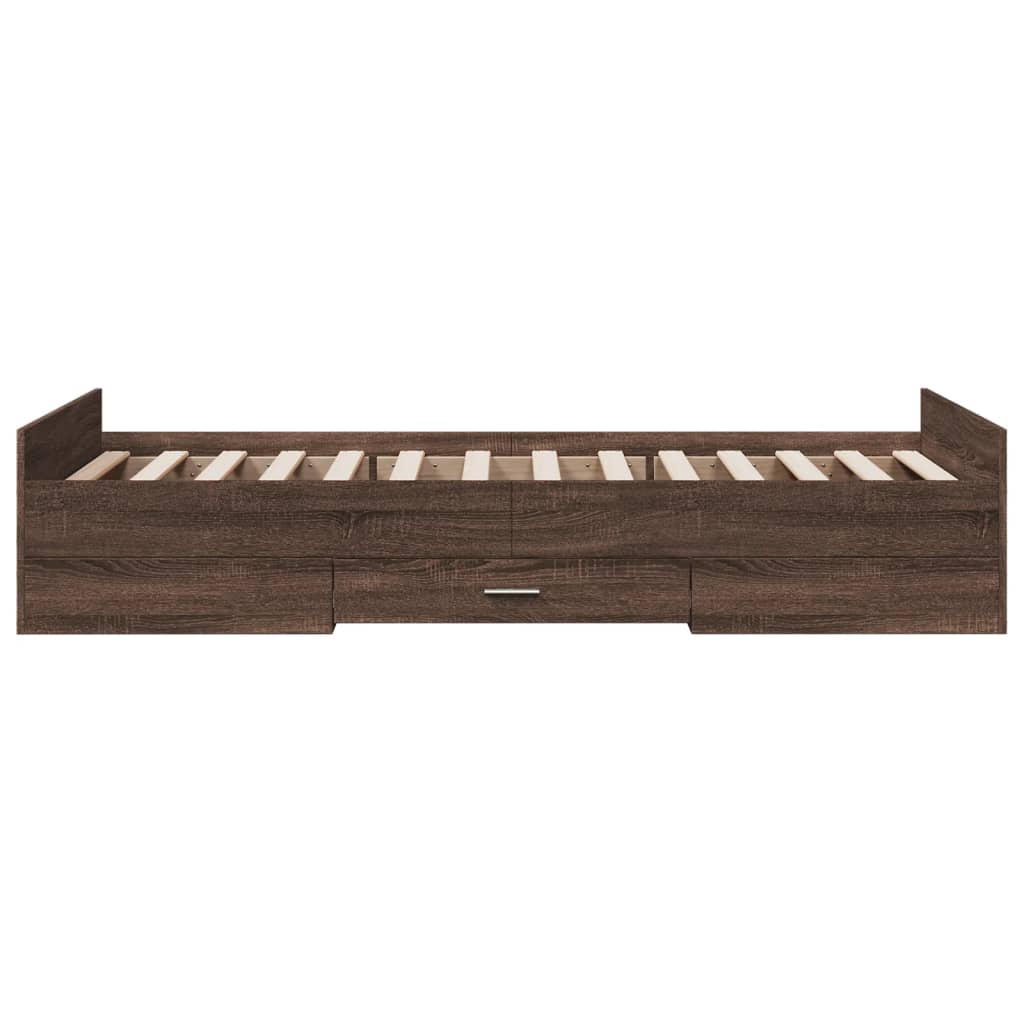 vidaXL Bed Frame | Brown oak | Engineered wood | Small Single | Bed Frame