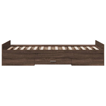 vidaXL Bed Frame | Brown oak | Engineered wood | Small Single | Bed Frame