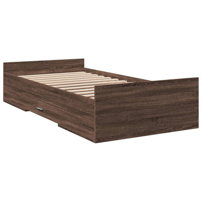 vidaXL Bed Frame | Brown oak | Engineered wood | Small Single | Bed Frame
