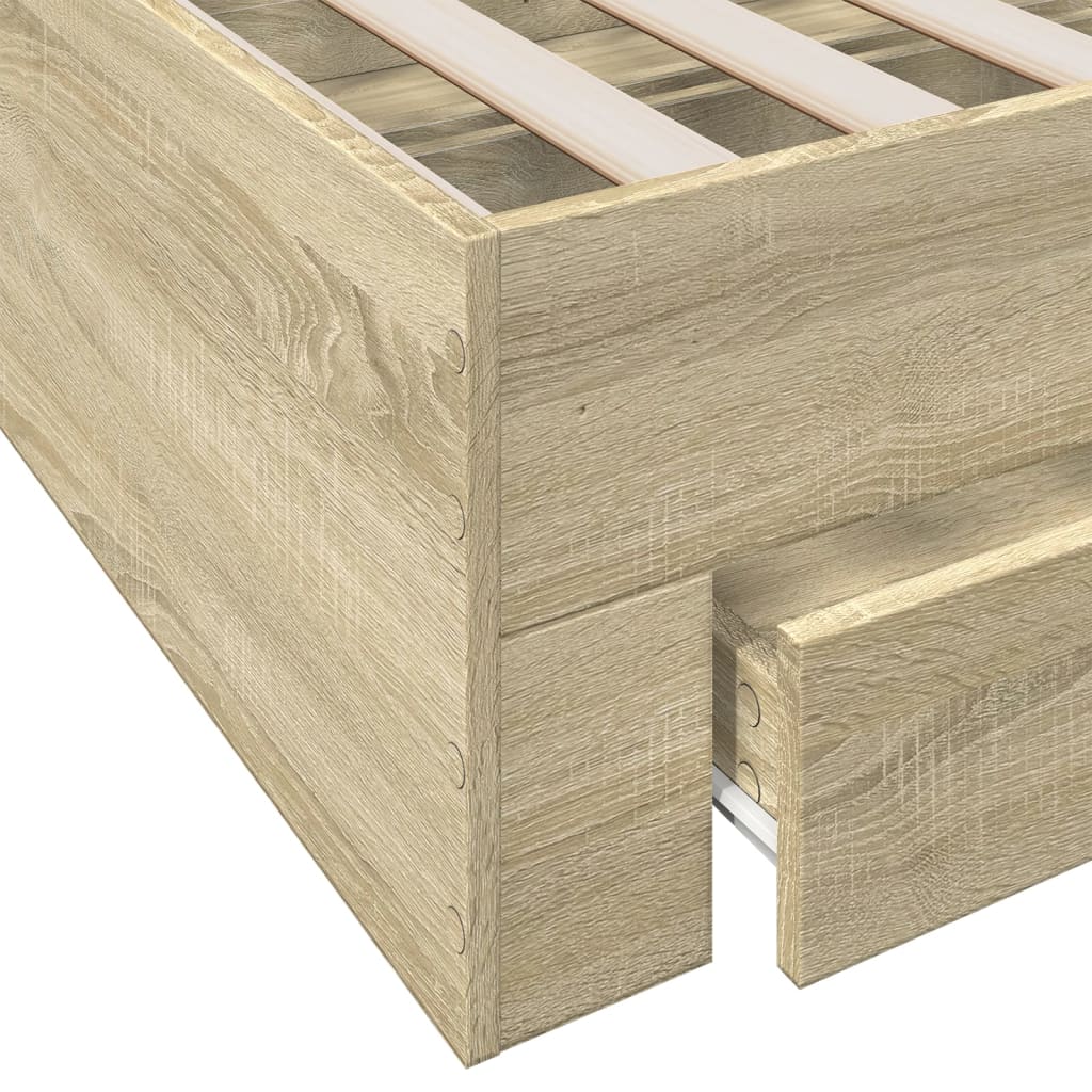 vidaXL Bed Frame with Drawers without Mattress Sonoma Oak 200x200 cm