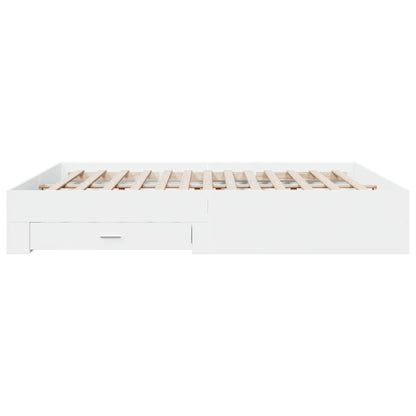 vidaXL Bed Frame | White | Engineered wood, Plywood | Super King | Bed Frame