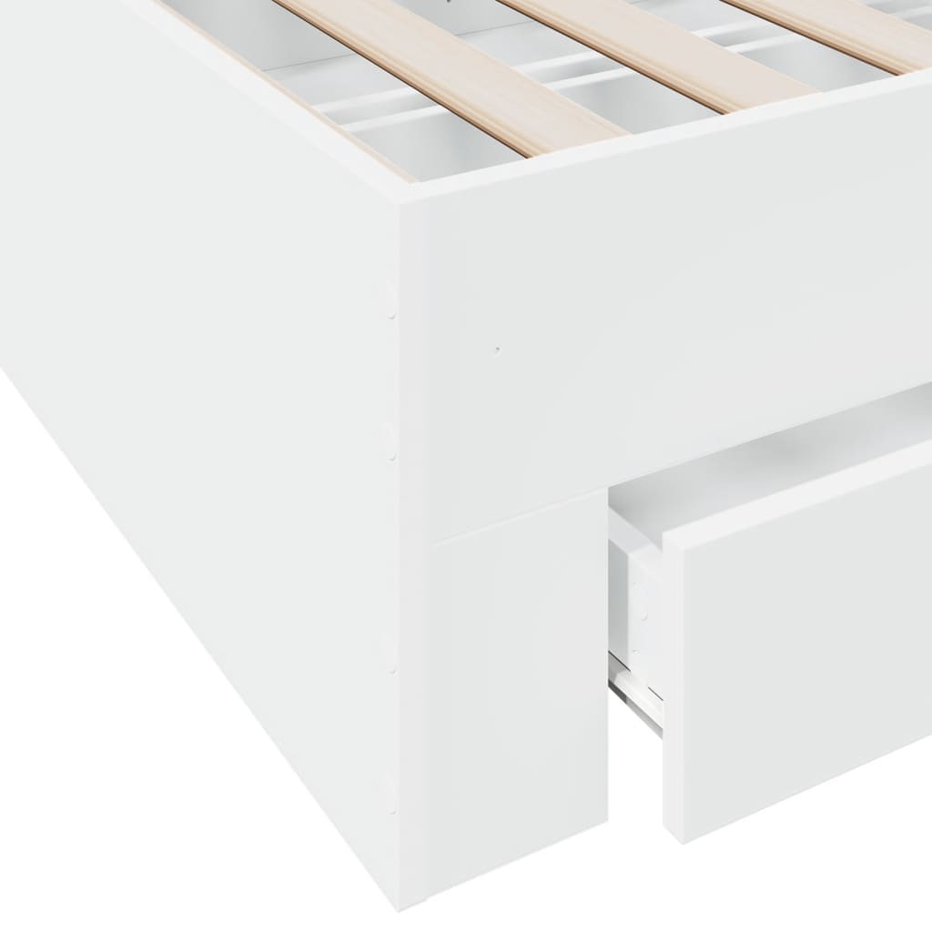 vidaXL Bed Frame | White | Engineered wood, Plywood | Super King | Bed Frame