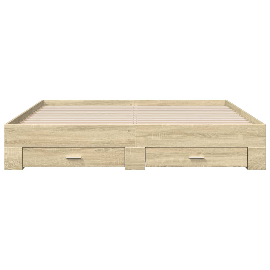 vidaXL Bed Frame | Sonoma oak | Engineered wood | Super King Size | Bed Frame