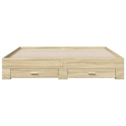 vidaXL Bed Frame | Sonoma oak | Engineered wood | Super King Size | Bed Frame
