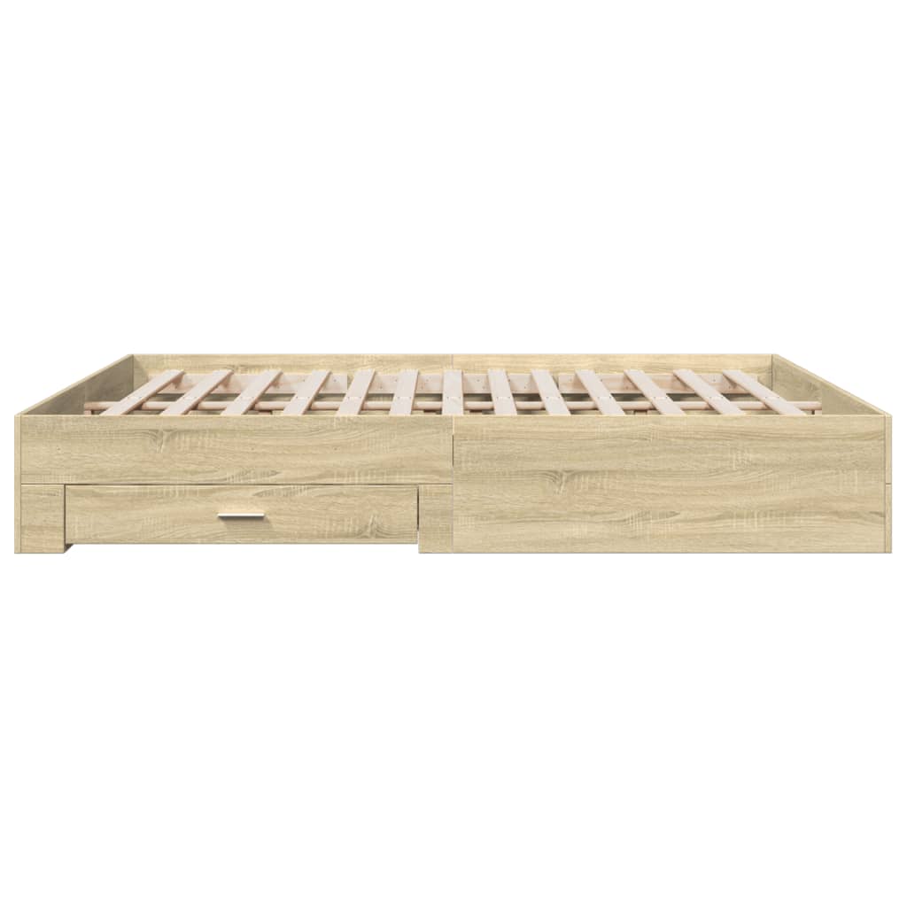vidaXL Bed Frame | Sonoma oak | Engineered wood | Super King Size | Bed Frame