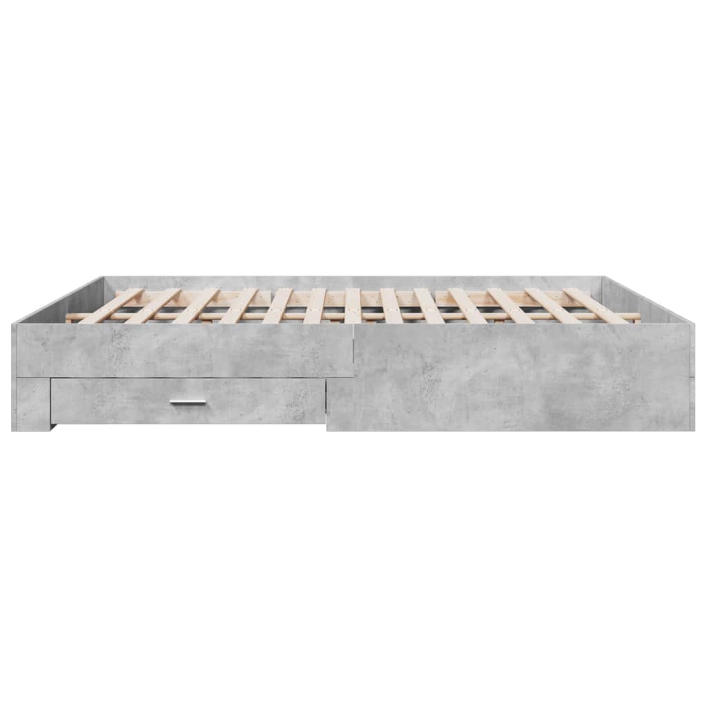 vidaXL Bed Frame | Concrete Grey | Engineered wood, Plywood | Super King