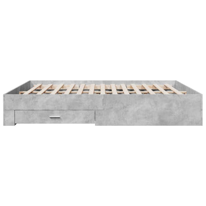 vidaXL Bed Frame | Concrete Grey | Engineered wood, Plywood | Super King